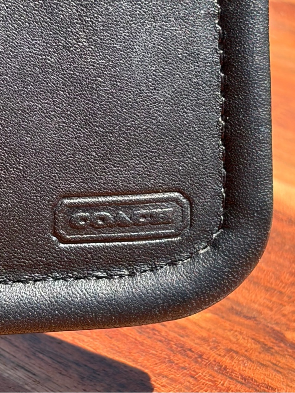 Vintage COACH Black Glovetanned Leather Skinny Case Like New - Picture 5 of 17